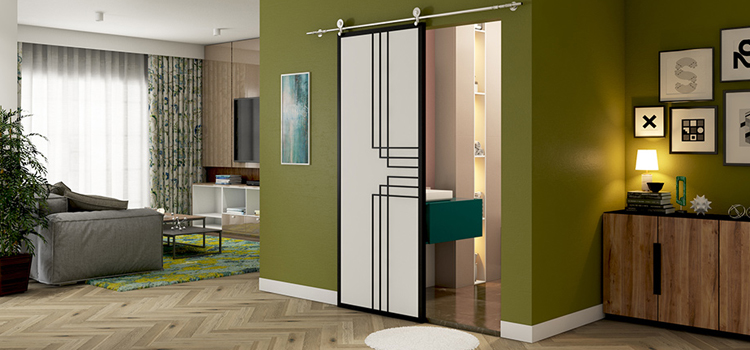 sliding bathroom door installation in West Dundee